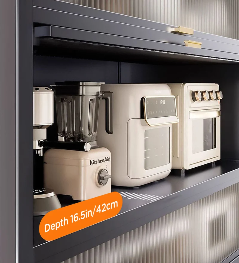 Joybos® Armoire de rangement de cuisine métallique grande, nouvelle version améliorée à 4 niveaux F244