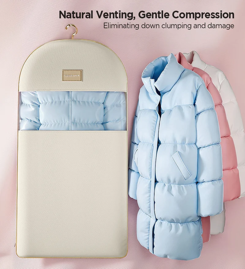 Joybos® Housse à vêtements gain de place, fermeture éclair à auto-compression, housse de costume robuste pour penderie F276