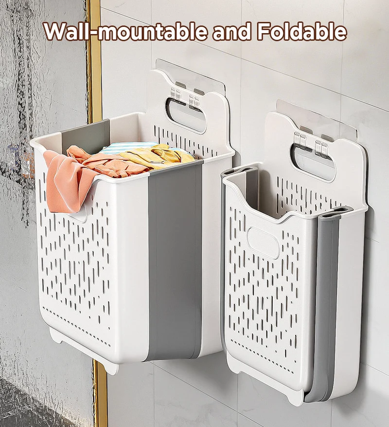Joybos® Panier à linge pliable suspendu avec poignée de transport F259