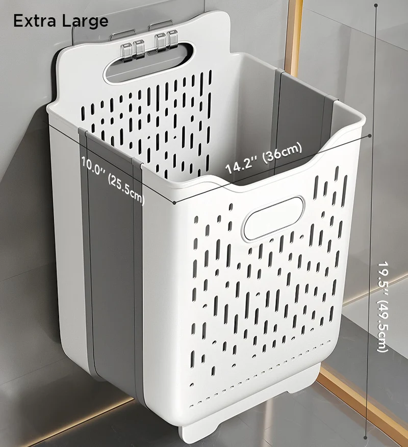 Joybos® Panier à linge pliable suspendu avec poignée de transport F259
