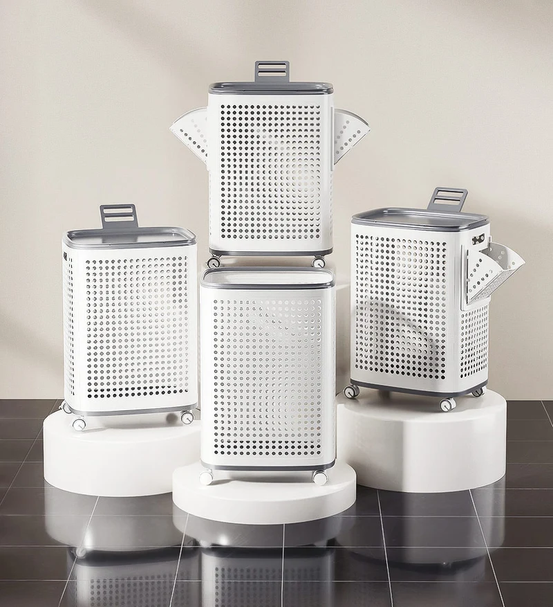 Joybos® Panier à linge à roulettes plastique F251