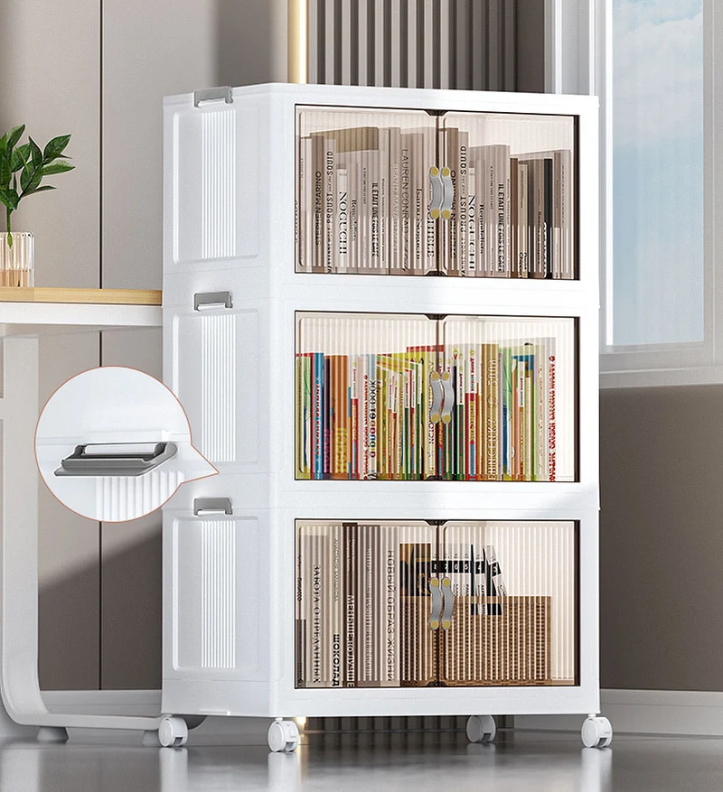 Joybos®Bacs de Rangement Empilables avec Couvercles et Portes
