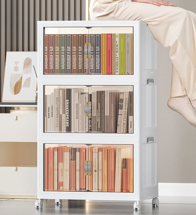 Joybos®Bacs de Rangement Empilables avec Couvercles et Portes
