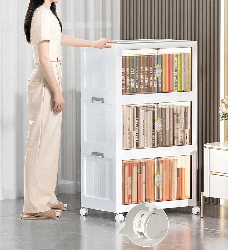 Joybos®Bacs de Rangement Empilables avec Couvercles et Portes