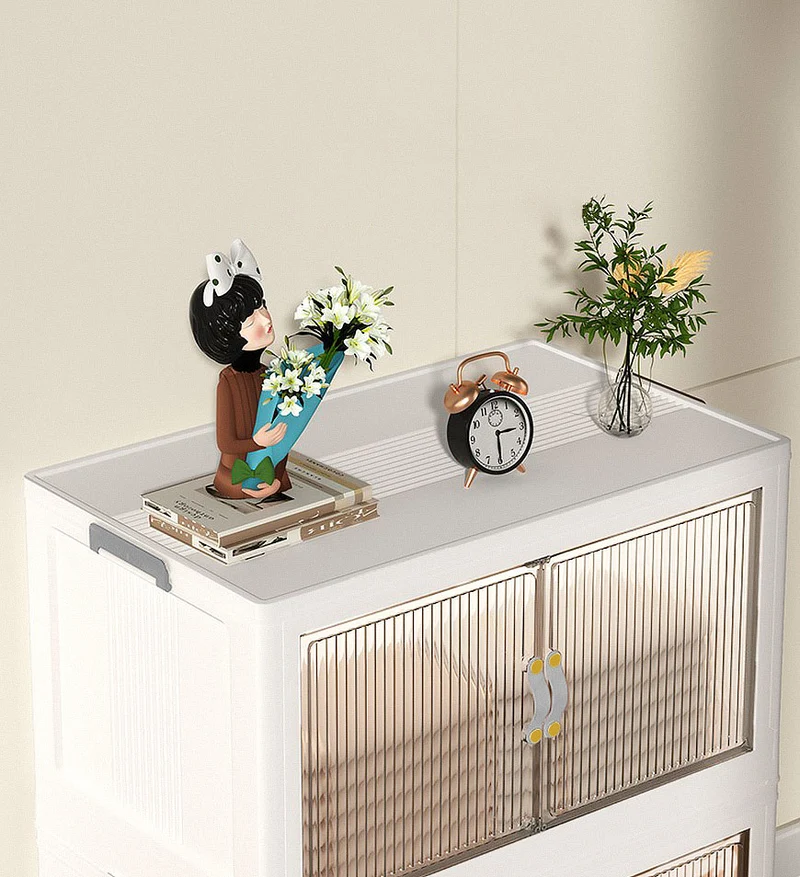 Joybos®Bacs de Rangement Empilables avec Couvercles et Portes
