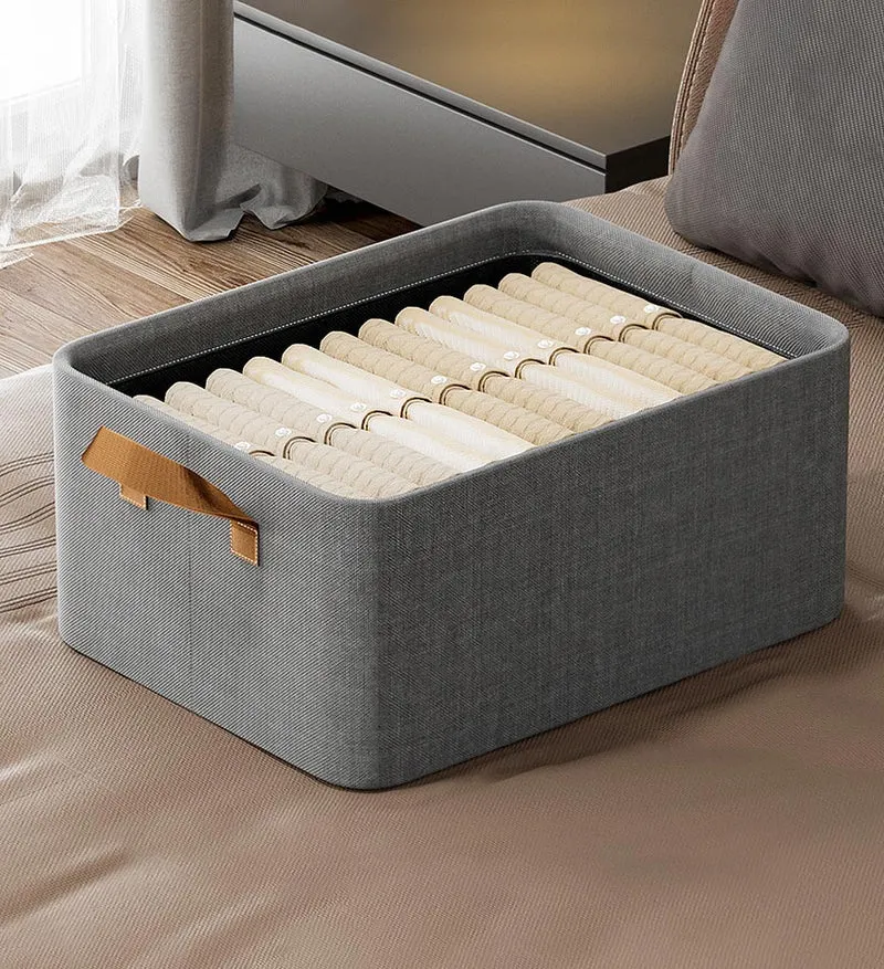 Joybos® Panier de Rangement Ouvert Pliable en Lin de Coton avec Poignées F44