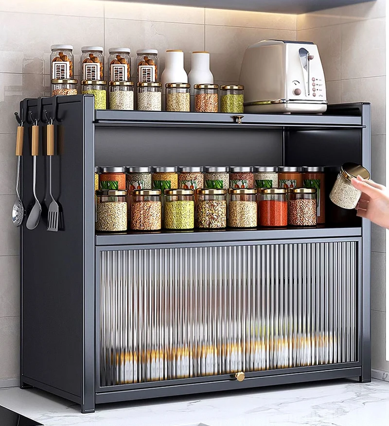 Joybos® Étagère de Cuisine à 3 Niveaux pour Plans de Travail, Adaptée aux Épices, Plats, Casseroles F241