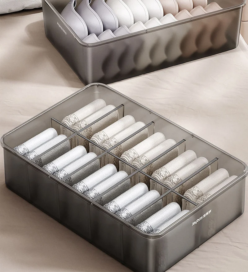 Joybos® Boîte de Rangement Translucide pour Chaussettes et Sous-vêtements Z157