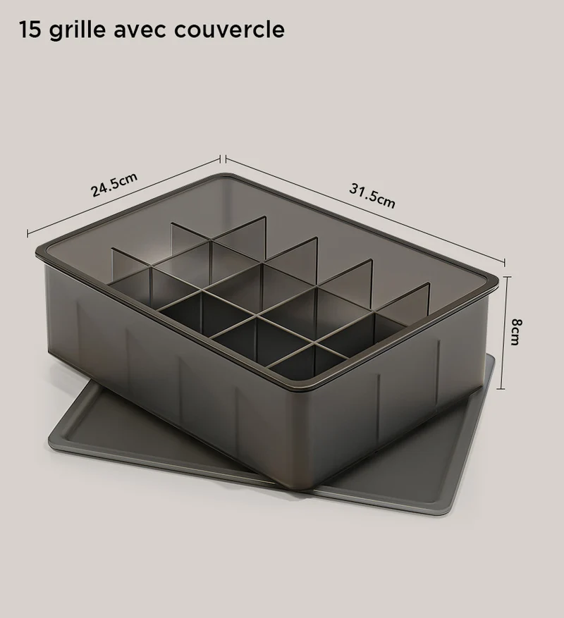 Joybos® Boîte de Rangement Translucide pour Chaussettes et Sous-vêtements Z157