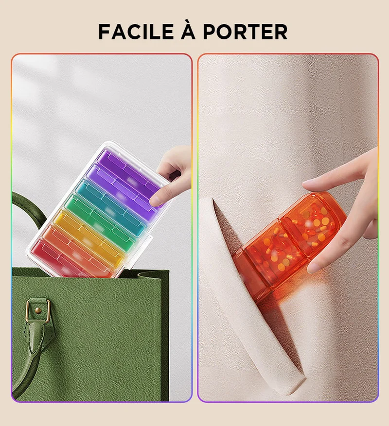 Joybos® Boîte Organisateur de Pilules Hebdomadaire Détachable Z143