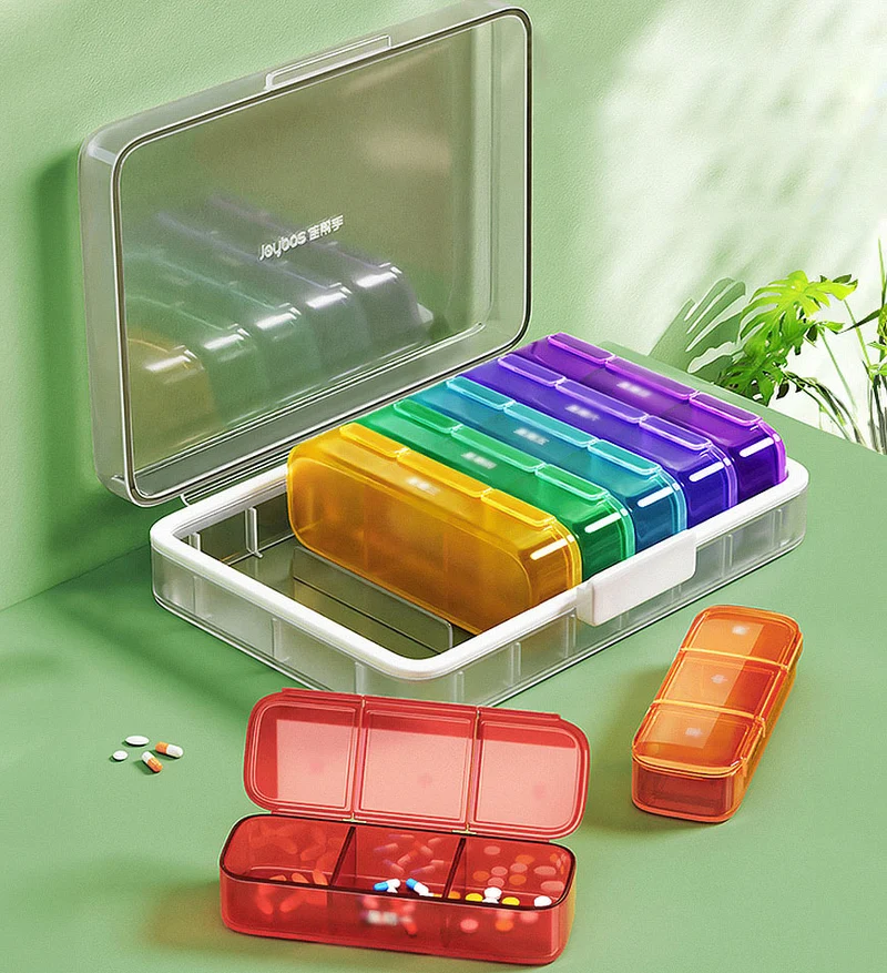 Joybos® Boîte Organisateur de Pilules Hebdomadaire Détachable Z143