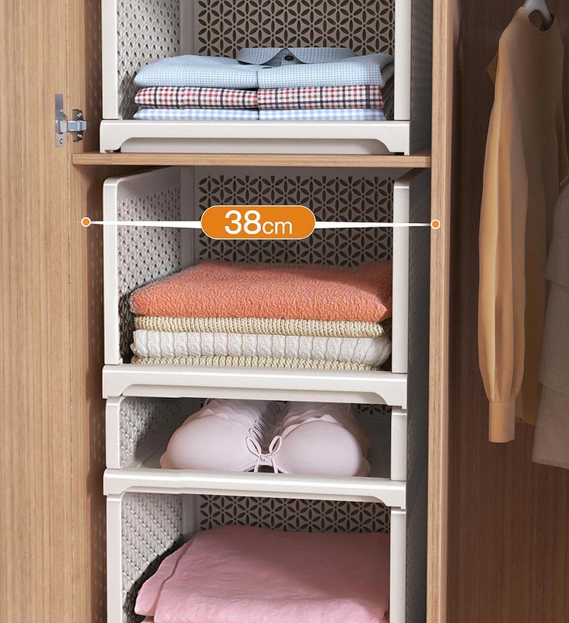 Joybos®Boîte de Rangement Blanche Empilable pour Vêtement