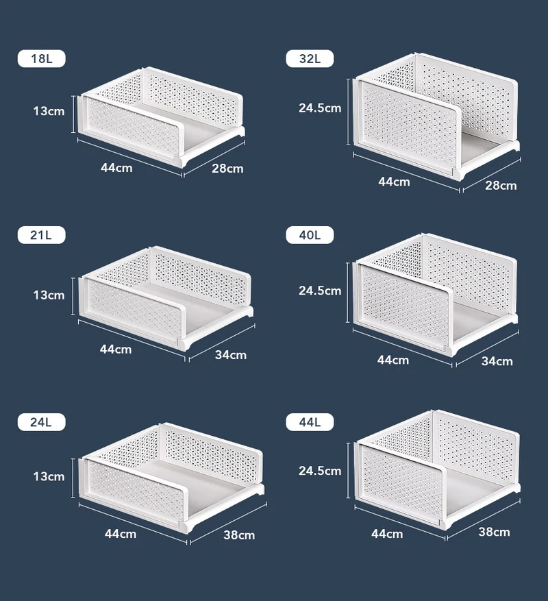 Joybos®Boîte de Rangement Blanche Empilable pour Vêtement