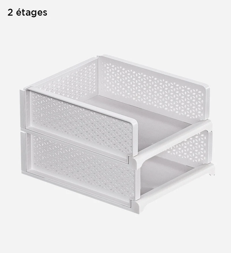 Joybos®Boîte de Rangement Blanche Empilable pour Vêtement