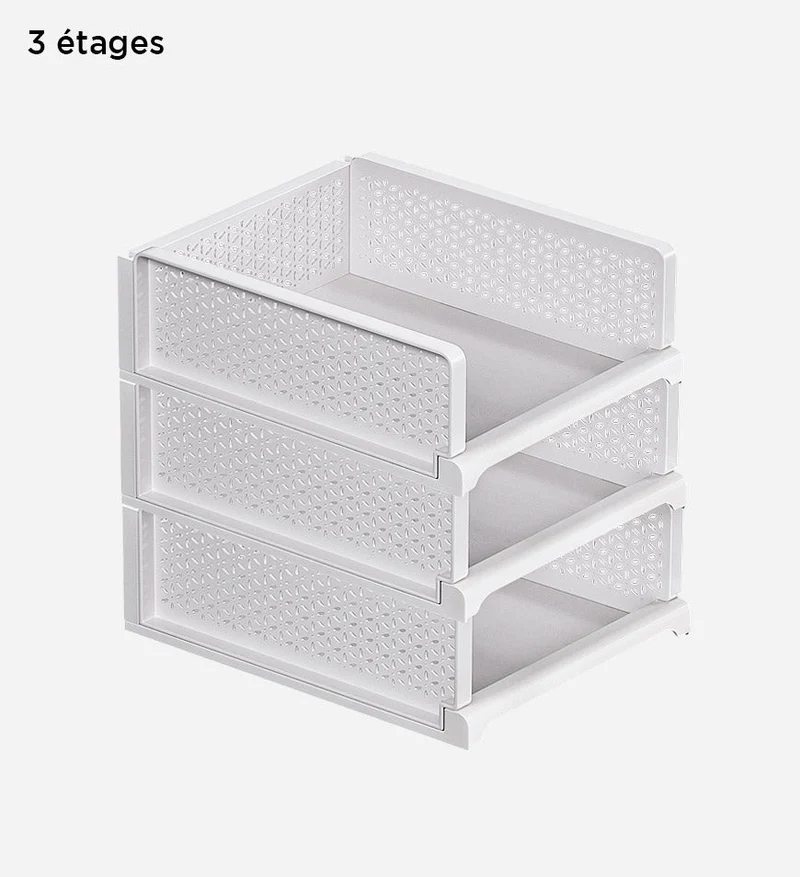 Joybos®Boîte de Rangement Blanche Empilable pour Vêtement