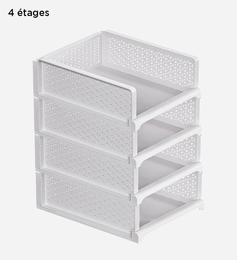 Joybos®Boîte de Rangement Blanche Empilable pour Vêtement