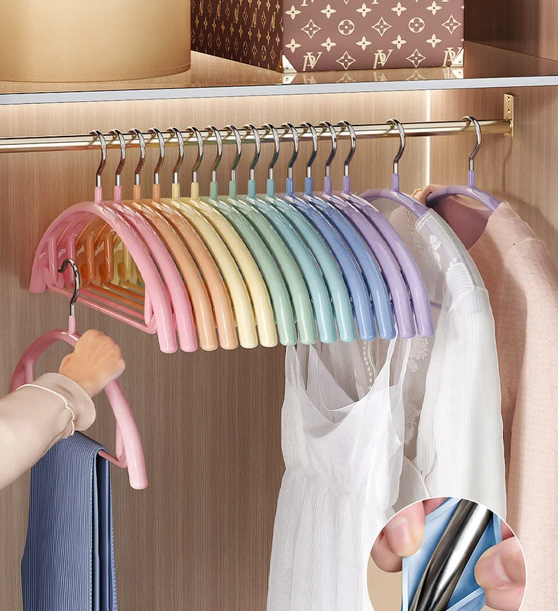 Joybos®16.5 " Cintres Antidérapants aux Couleurs de L'arc-en-ciel