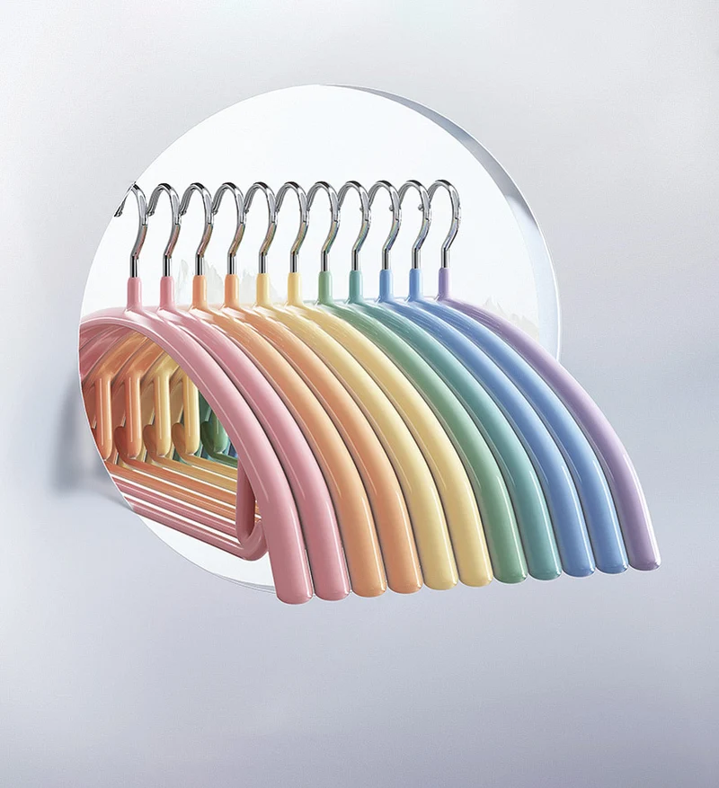 Joybos®16.5 " Cintres Antidérapants aux Couleurs de L'arc-en-ciel
