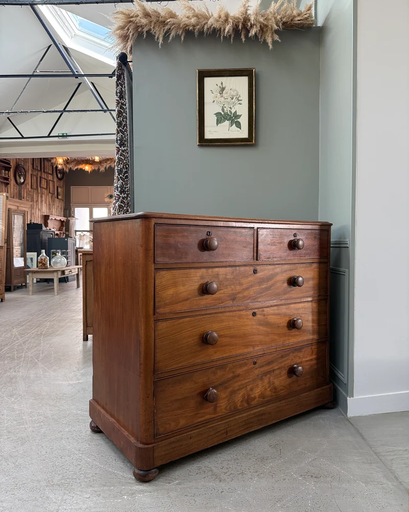 Grande commode anglaise victorienne en acajou