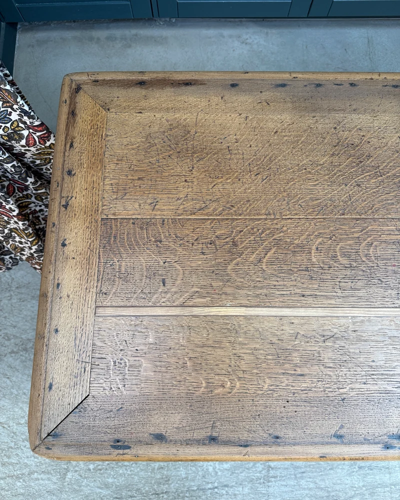 Table de ferme aux pieds tournés en chêne
