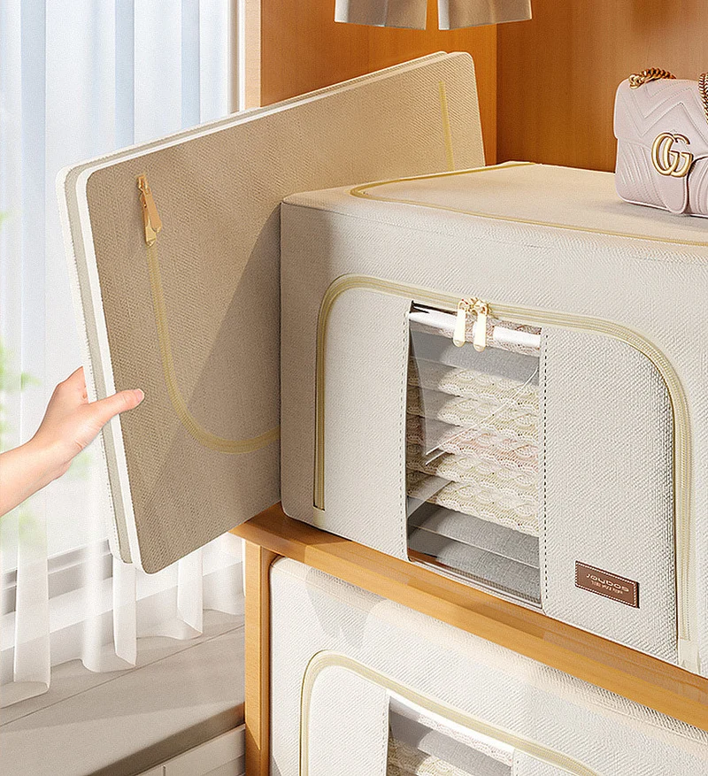 Joybos®Boîte de Rangement Pliable en Coton avec Fenêtre