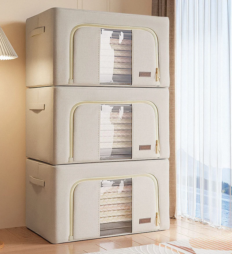 Joybos®Boîte de Rangement Pliable en Coton avec Fenêtre