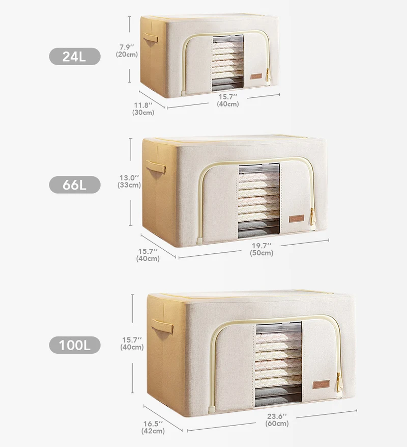 Joybos®Boîte de Rangement Pliable en Coton avec Fenêtre
