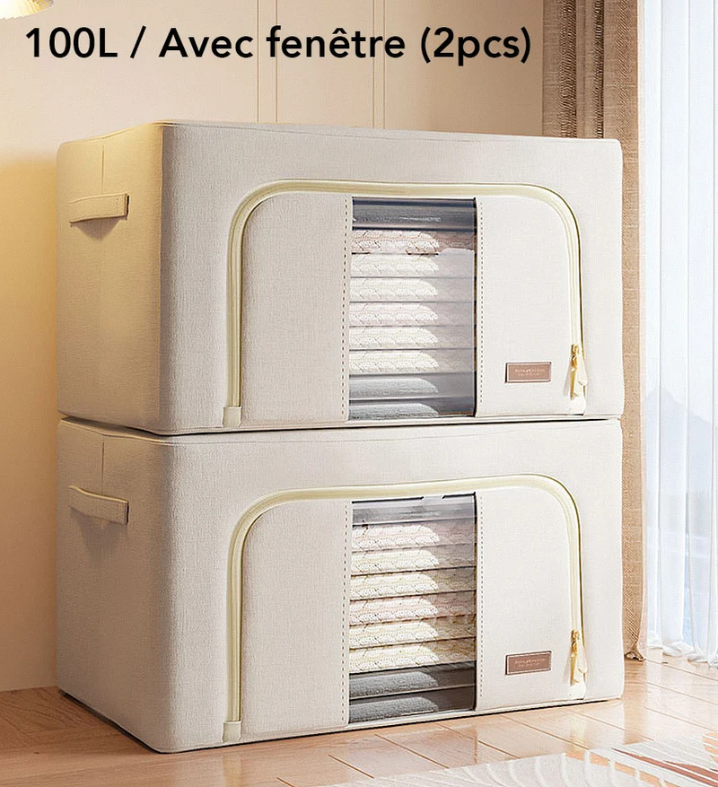 Joybos®Boîte de Rangement Pliable en Coton avec Fenêtre