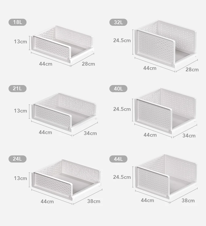 Joybos®Boîte de Stockage de Vêtement Blanche Empilable pour Rangement Placard