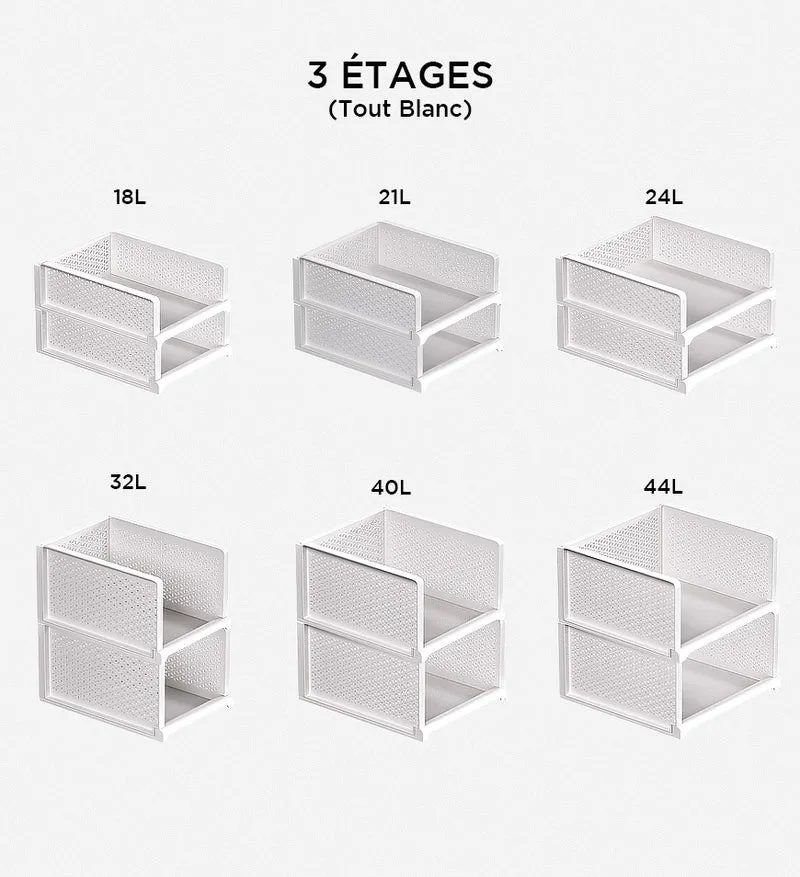 Joybos®Boîte de Stockage de Vêtement Blanche Empilable pour Rangement Placard
