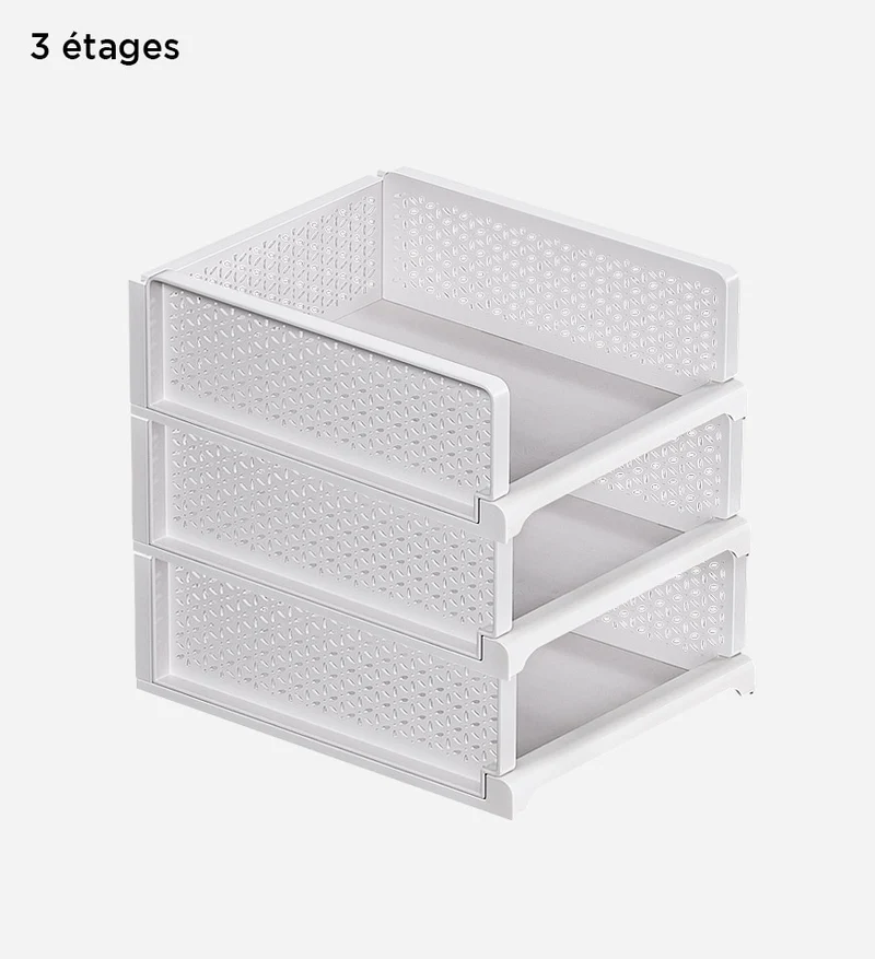 Joybos®Boîte de Stockage de Vêtement Blanche Empilable pour Rangement Placard