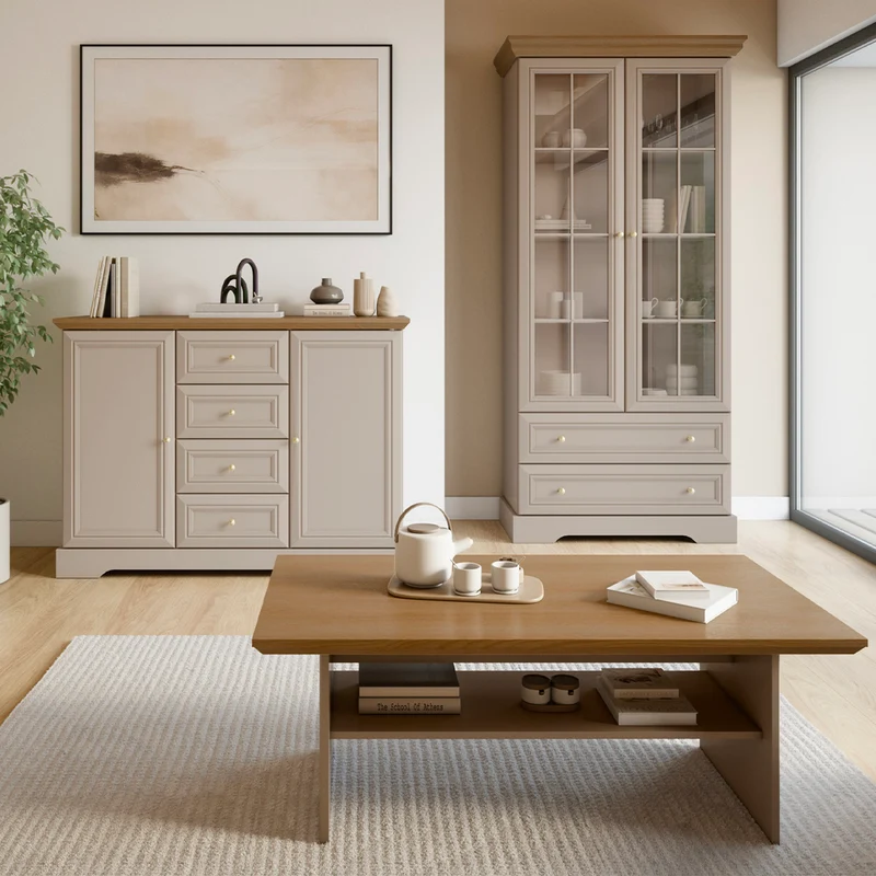 Buffet 2 portes 4 tiroirs Dulci Cachemire et Bois