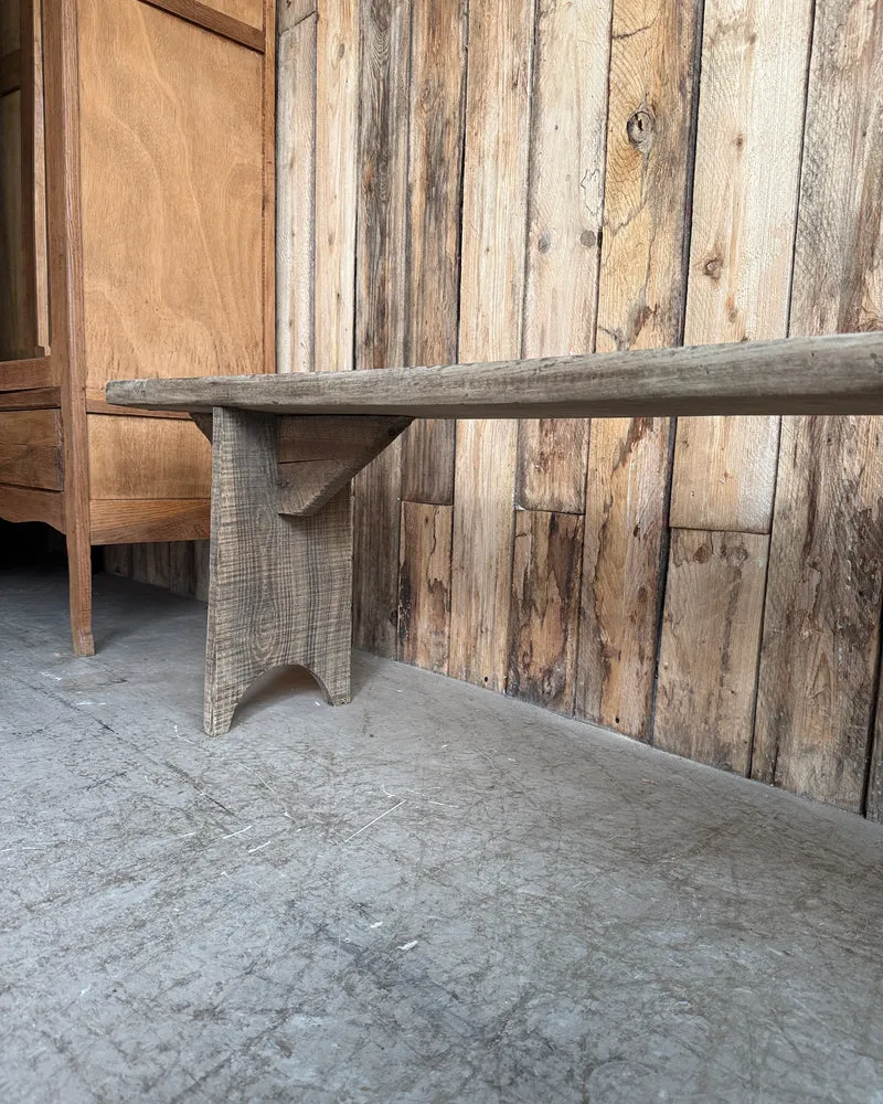 Grand banc de ferme en pin massif