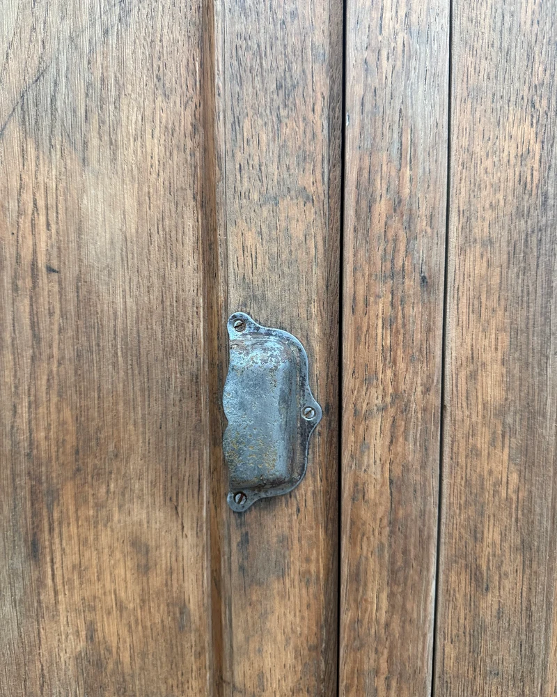 Ancienne glacière de bar en chêne et zinc