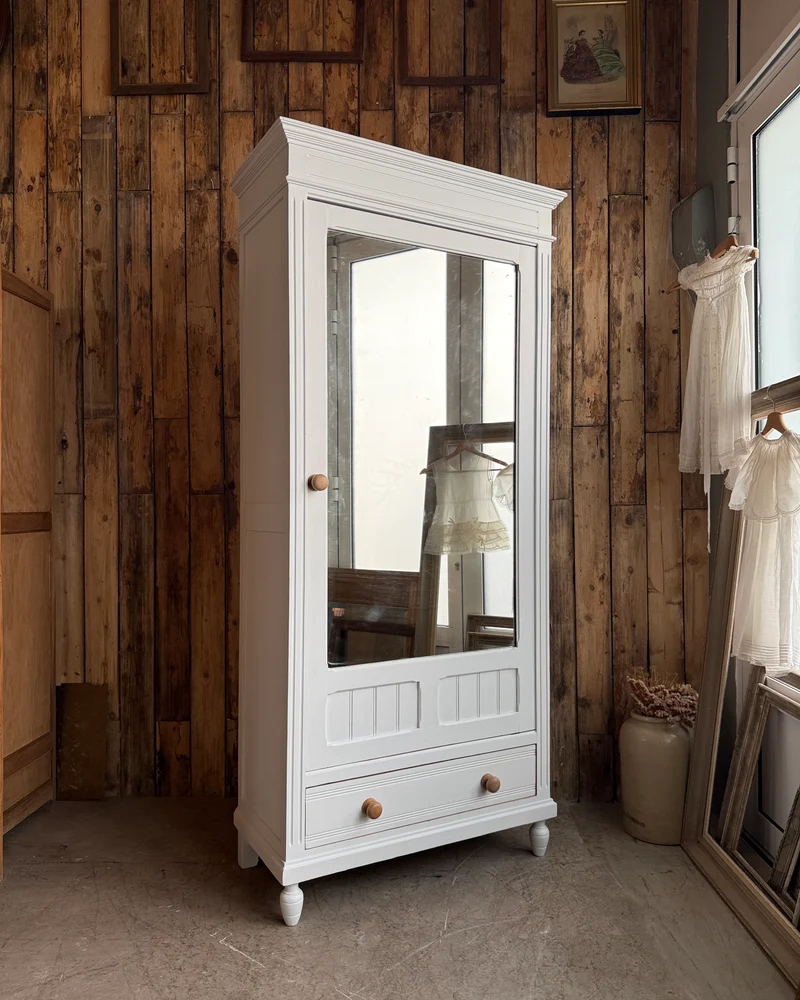 Armoire à glace ancienne blanche