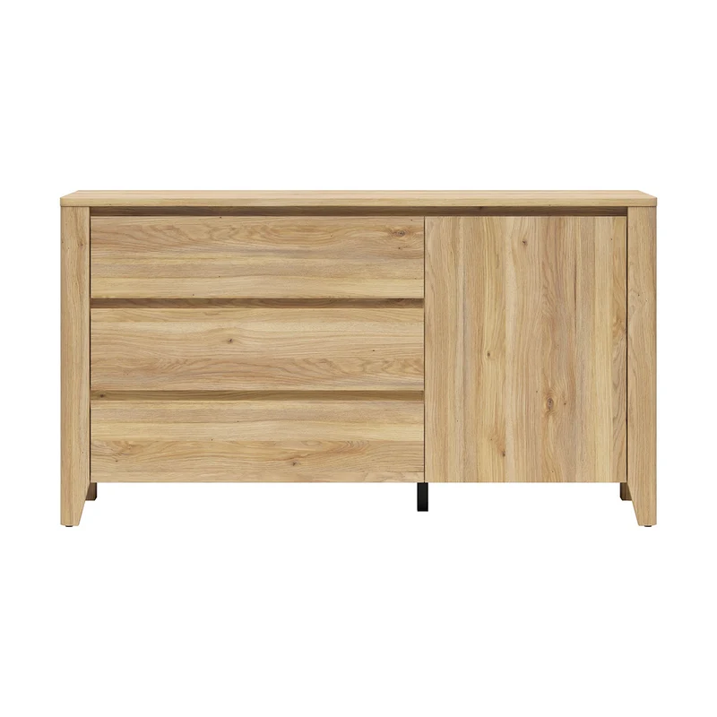 Commode 3 tiroirs 1 porte Samara Bois