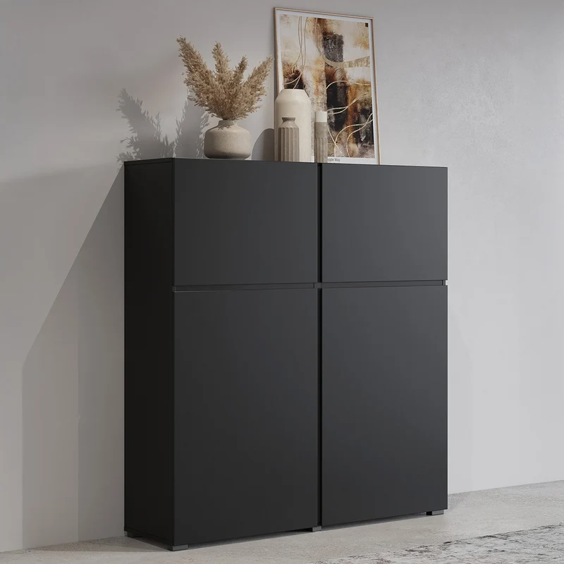 Buffet haut 4 portes Lilia Noir