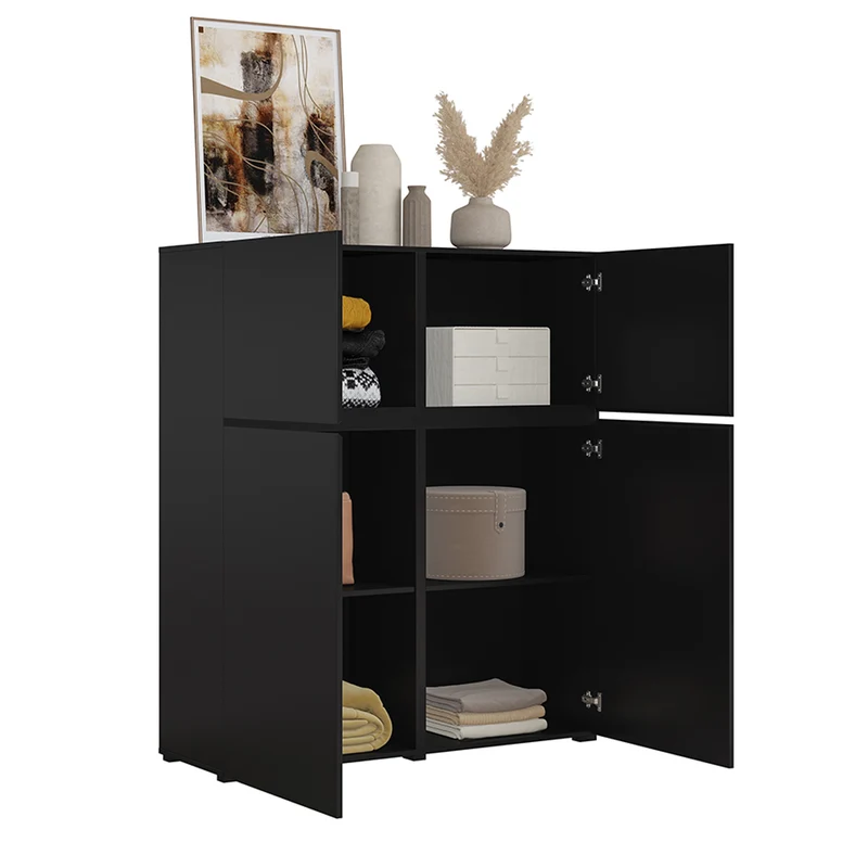 Buffet haut 4 portes Lilia Noir