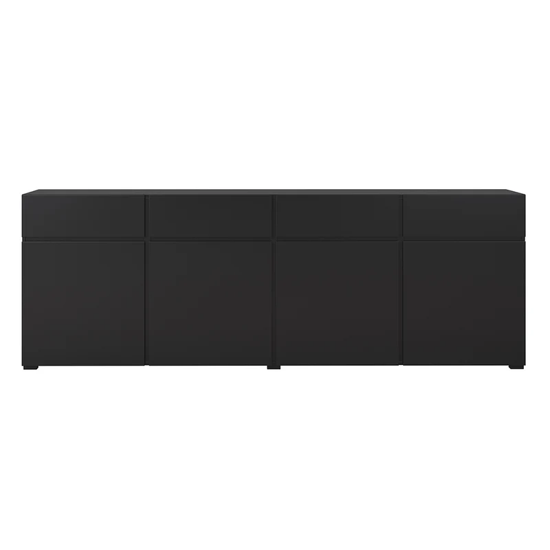 Buffet 4 portes 4 tiroirs Lilia Noir