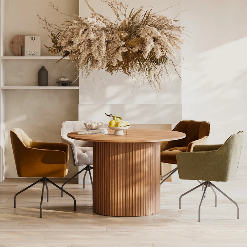 Table à manger extensible 4 à 8 places Canopée Bois foncé