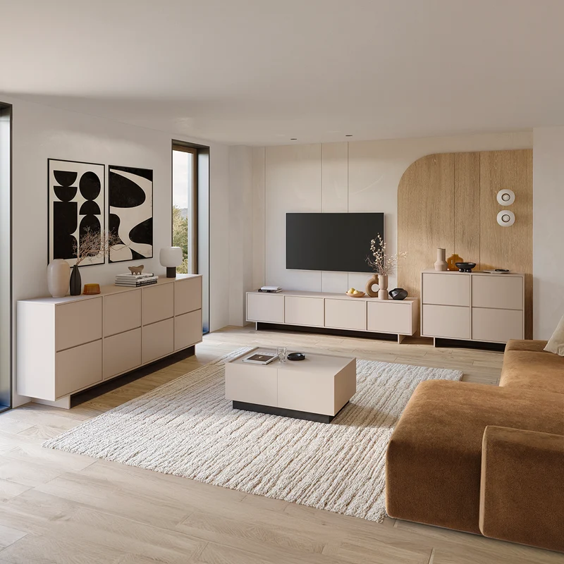 Meuble TV 4 portes 221 cm Tadao Cachemire