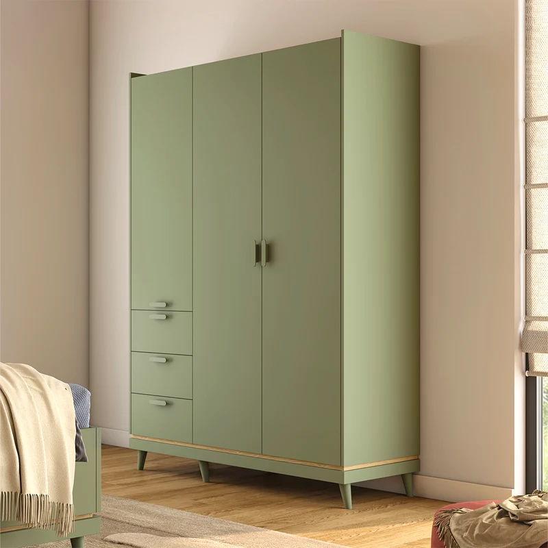 Armoire 3 portes 3 tiroirs Sandy Vert