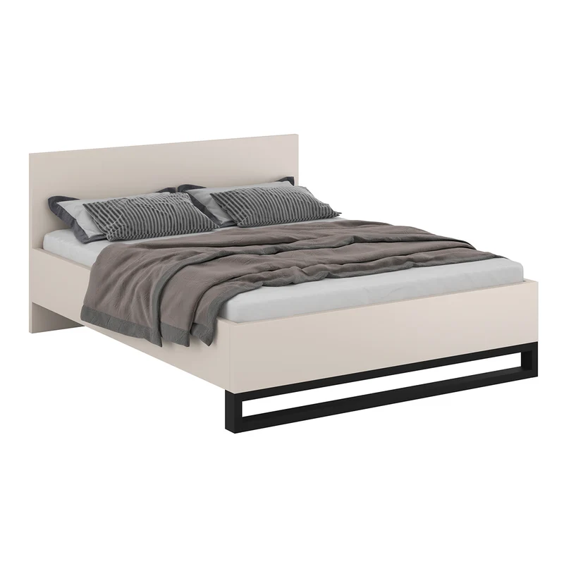 Lit 180x200 sommier inclus Eden Cachemire et Noir