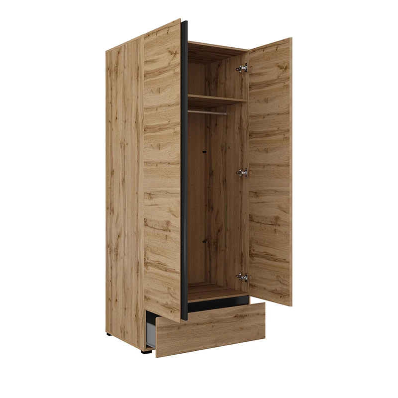 Armoire 2 portes 1 tiroir Lilia Bois