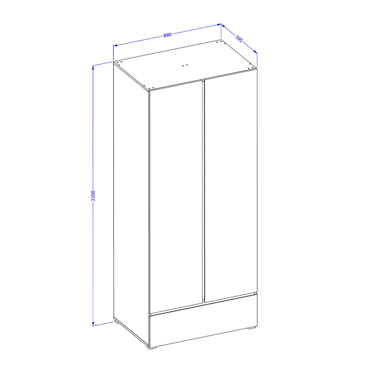 Armoire 2 portes 1 tiroir Lilia Bois
