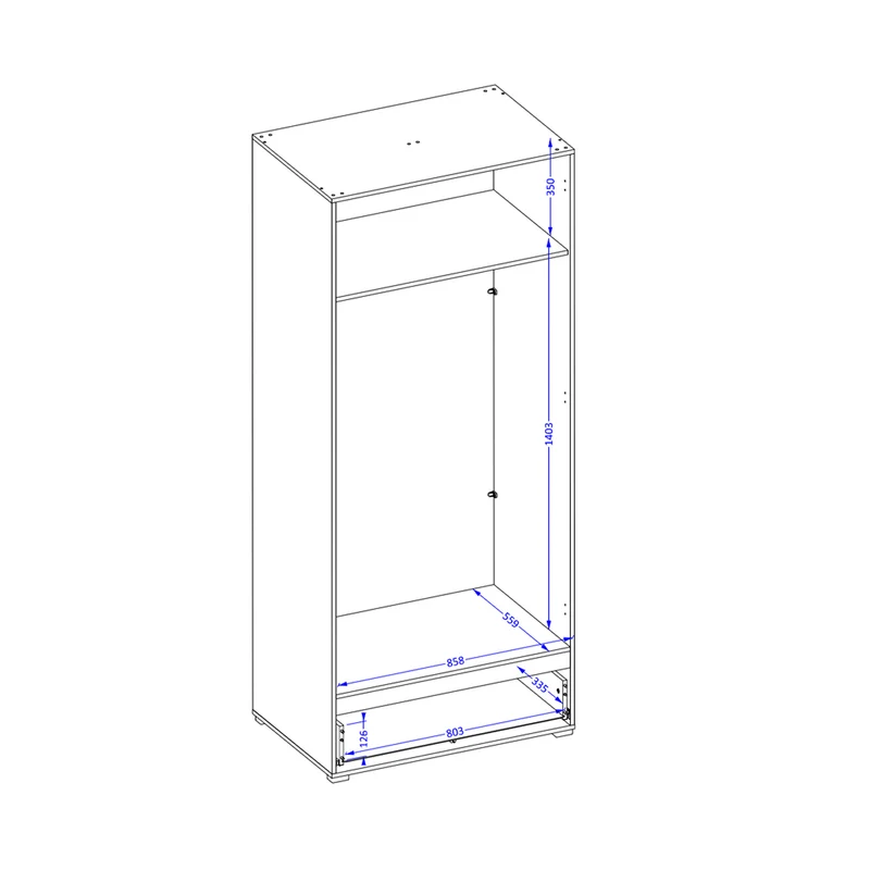 Armoire 2 portes 1 tiroir Lilia Bois