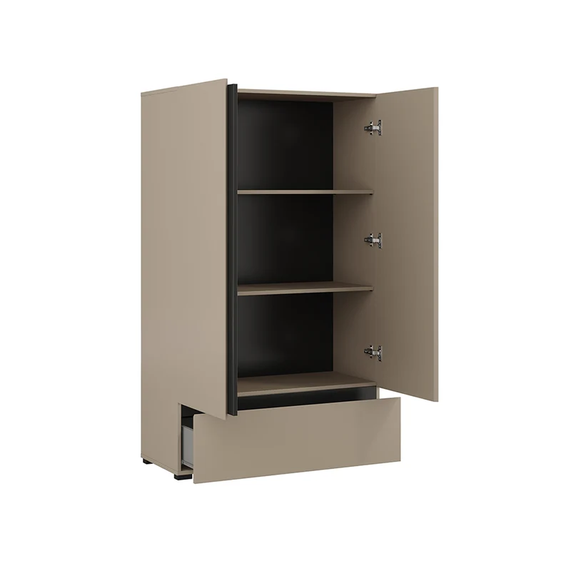 Petite armoire 2 portes 1 tiroir Lilia Taupe