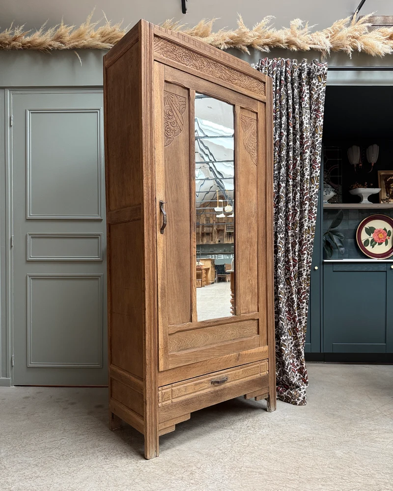 Bonnetière parisienne Art Déco en chêne