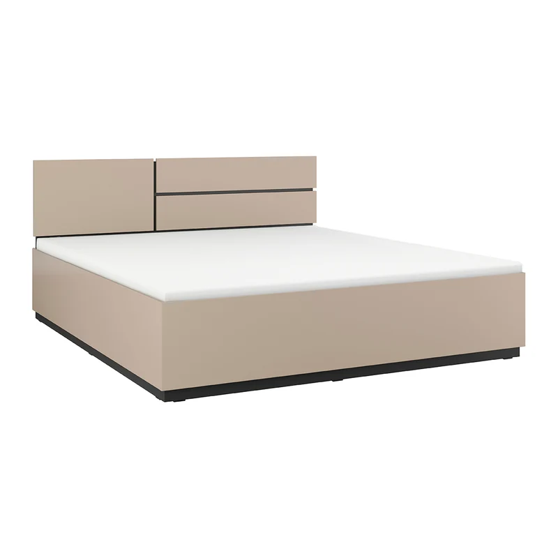 Lit coffre 180x200 sommier inclus Lilia Taupe