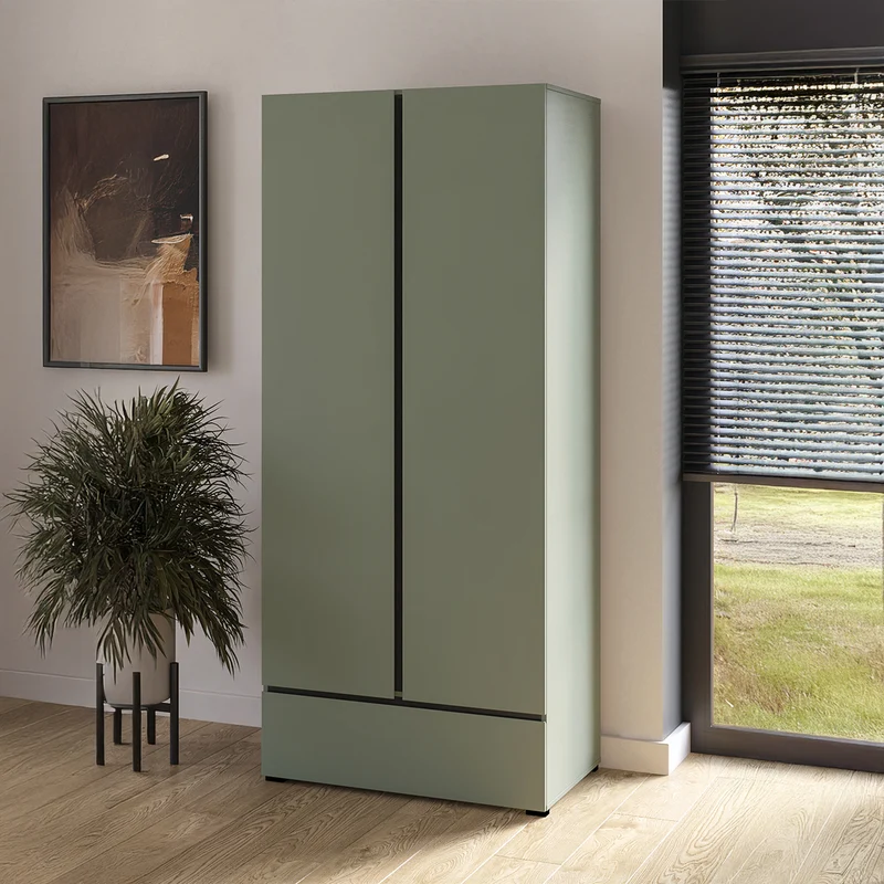 Armoire 2 portes 1 tiroir Lilia Vert